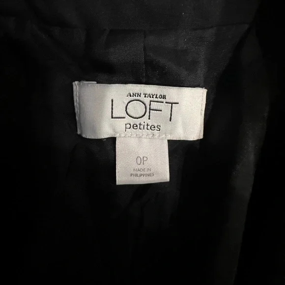 Loft Suit Jacket - Black Petite Size 0 - Picture 7 of 9
